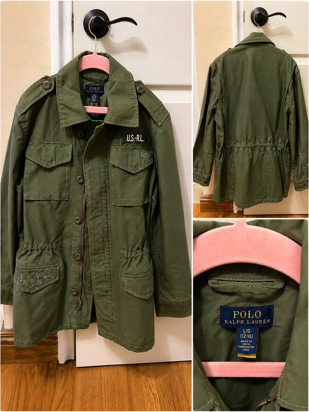 Polo by Ralph Lauren Olive Green Military-Style Girls Jacket